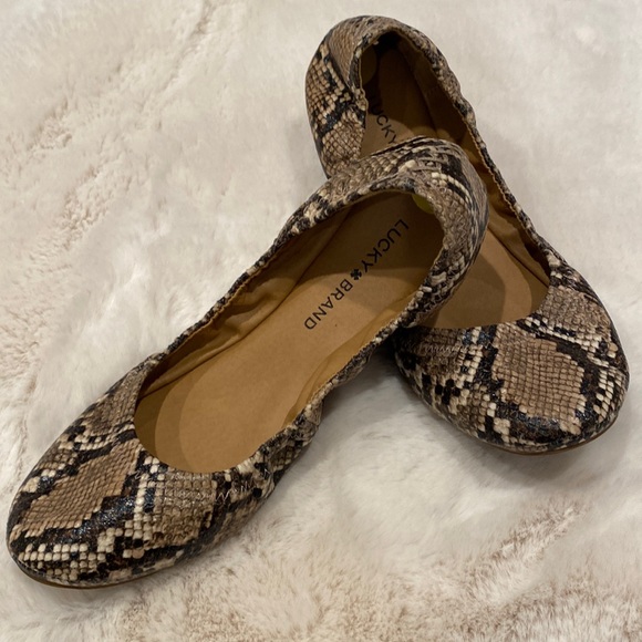 Lucky Brand Shoes - LUCKY BRAND Erin Leather Snake Ballet Flat Sz 9. NWOT.